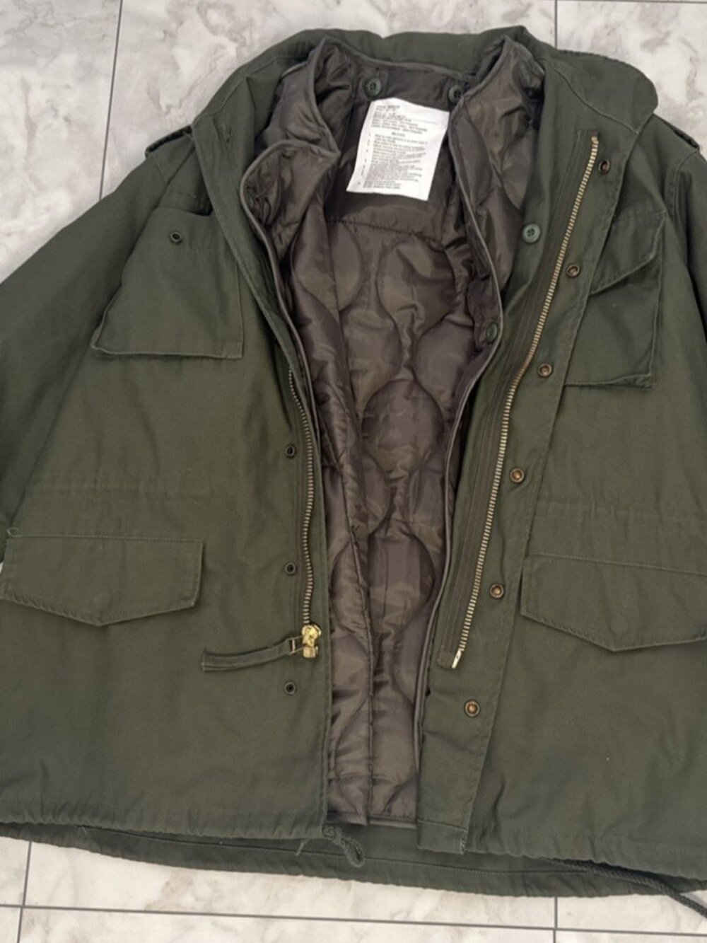 Vintage Rothco M-65 Field Jacket Mens Large with Liner Olive Drab Green Coat